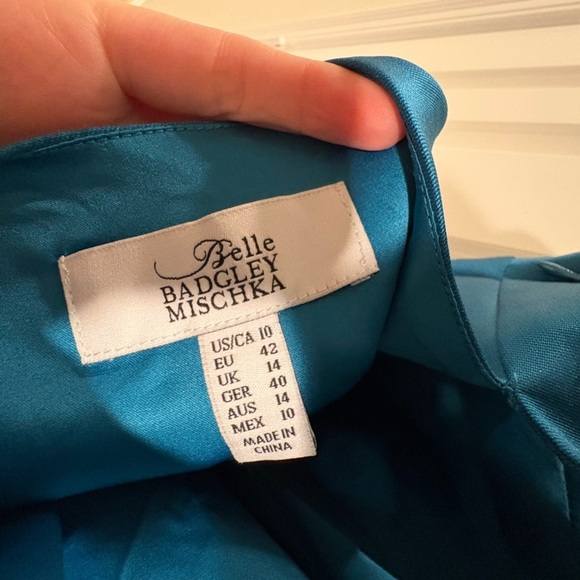 Teal Halter Top Cocktail Dress with Bow Back Size 10 EUC Wedding Guest - Picture 3 of 8